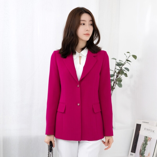 모슬린 엄마옷 60대 여성 투버튼 면테일러드 카라 정장 자켓 515HJK346 중년여성/50대/70_이미지