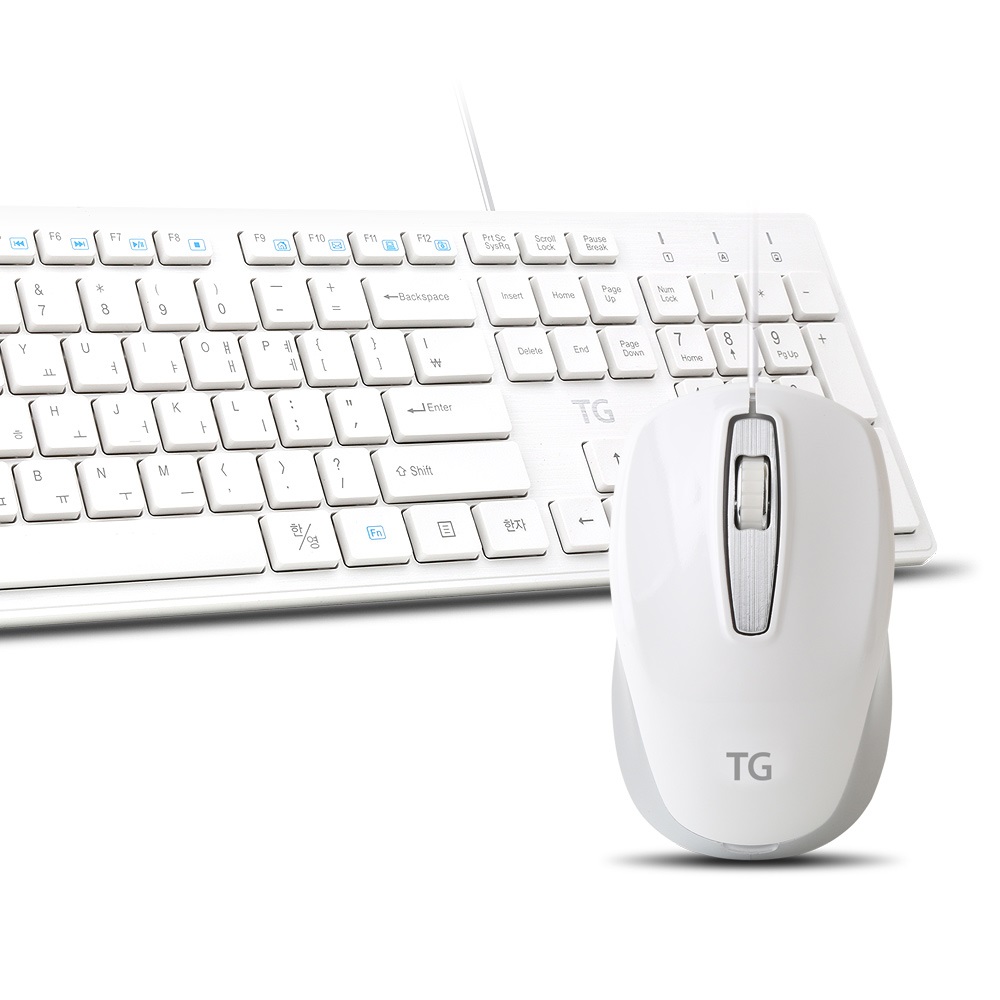 TG삼보 TG-KM500US 유선 키보드 마우스 세트 (화이트)_이미지