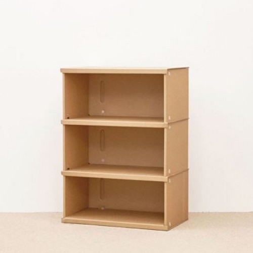 페이퍼팝 ㅁㅁㅂㅂ 낮은 3단 종이 책장 540_이미지