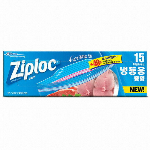 지퍼락 이지오픈탭 냉동용 (중) 15매