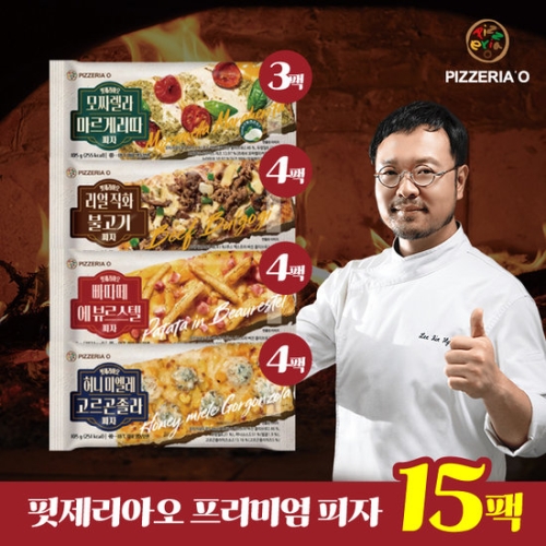 핏제리아오 노엣지 이탈리안 사각 피자 4종 15팩