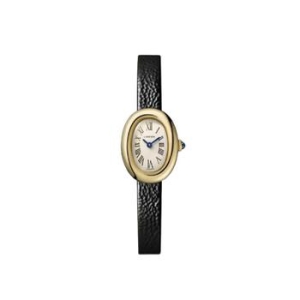 까르띠에 베누아 워치 미니 쿼츠 옐로우 골드 카프스킨 블랙 WGBA0017_이미지