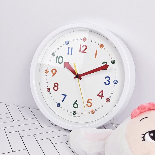 메리트산업 국산 25CM 레인보우 무소음 벽시계 B형 [1개]