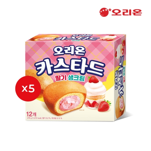 오리온 카스타드 딸기 생크림 276g (5개)_이미지