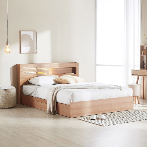 파로마 레아 멀티수납 LED침대 SS (6회전본넬스프링)