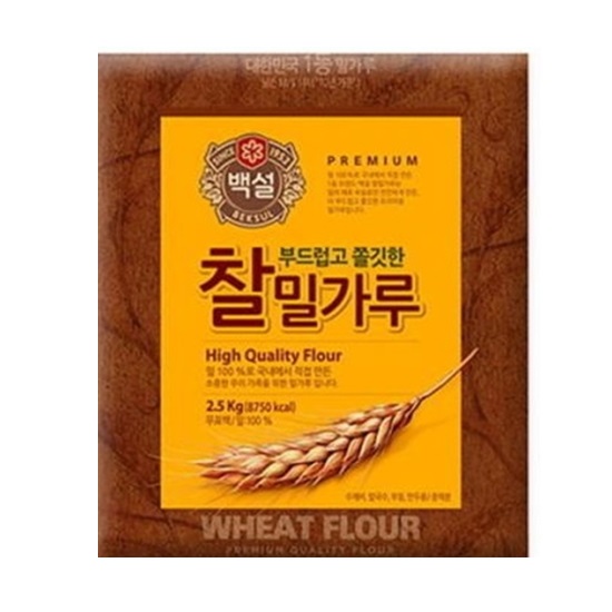 CJ제일제당 백설 찰밀가루 2.5kg (3개)