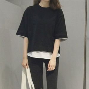 데일리룩 OFKO1349 레이어드 무지 반팔 티셔츠 홈웨어