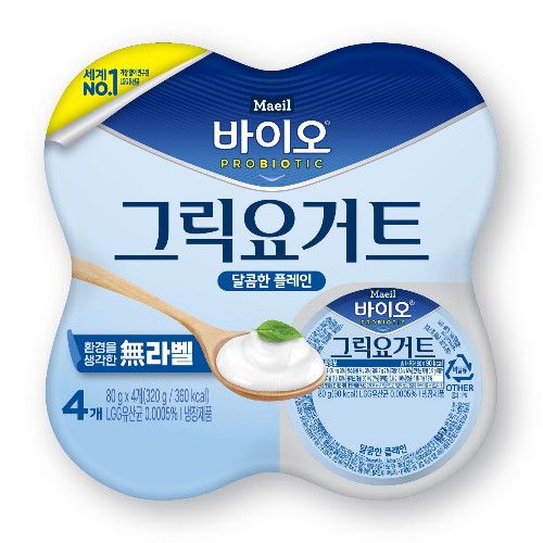 매일유업 바이오 그릭 요거트 달콤한 플레인 80g (4개)