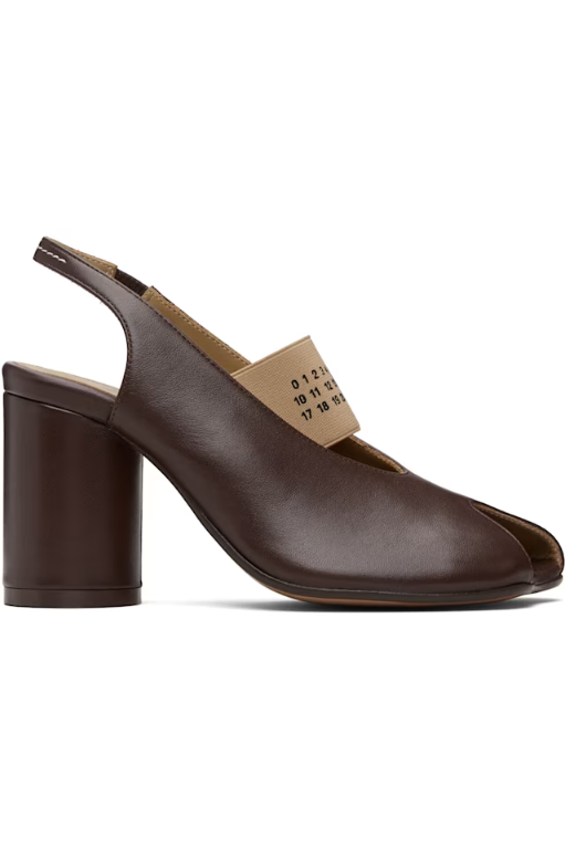 메종마르지엘라 엠엠식스 Brown Anatomic Numeric Slingback Heels 261188F122007_이미지
