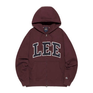 LEE 데님 아플리케 로고 후드 집업 버건디 LE2503HZ02BU_이미지