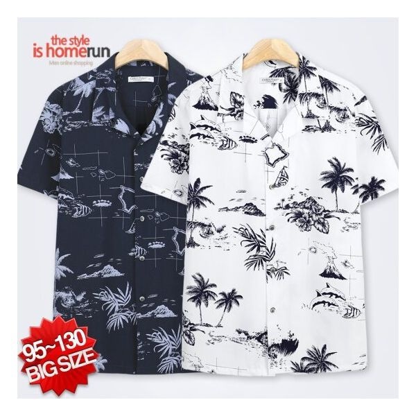 홈런 썸머 하와이안 반팔 셔츠 DNF037-C721327
