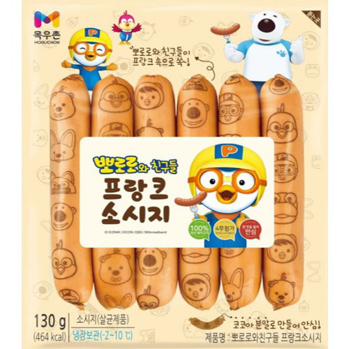 목우촌 뽀로로와 친구들 프랑크소시지 130g (3개)