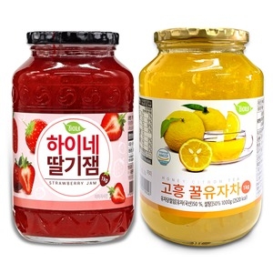 하이네 딸기잼 1kg+고흥 꿀유자차 1kg 안전포장