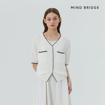 마인드브릿지 라인 배색 가디건 MYCD32C2_이미지
