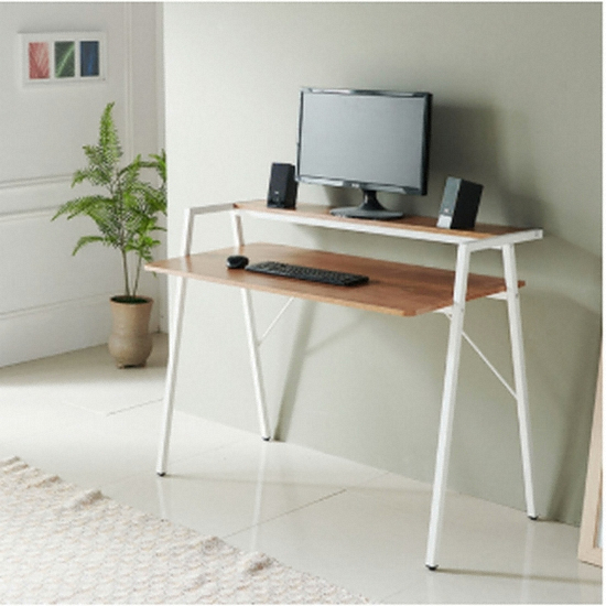 나무뜰 하딘 화이트 선반형 철제책상 (1140x600)_이미지