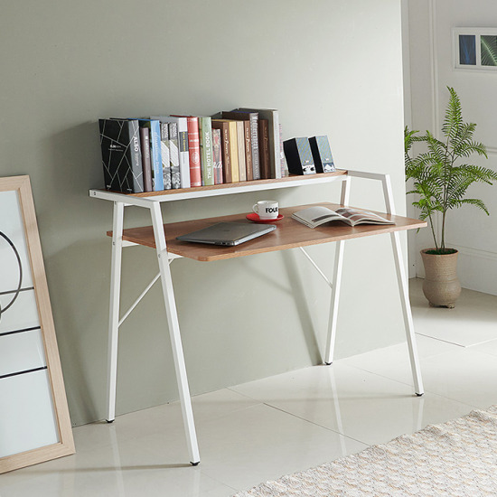 나무뜰 하딘 화이트 선반형 철제책상 (1140x600)_이미지