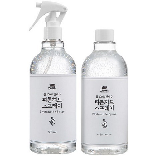 줌 100% 편백수 피톤치드 스프레이 500ml + 리필 500ml + 편백칩 (1세트)