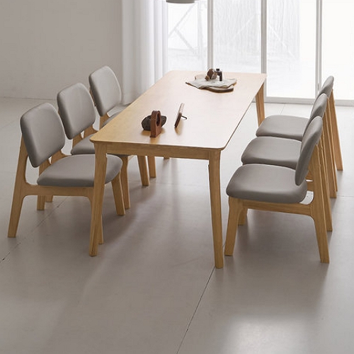 라로퍼니처 뉴턴 고무나무 원목 식탁 1900 (의자6개)