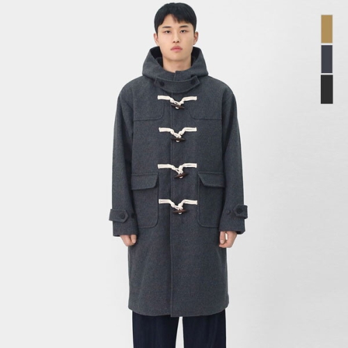 남여공용 캐주얼 떡볶이 코트 3온스 누빔 후드 롱코트 SMOR071