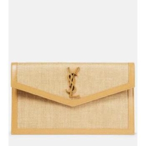 업타운 레더 장식 라탄 클러치백 P00777757