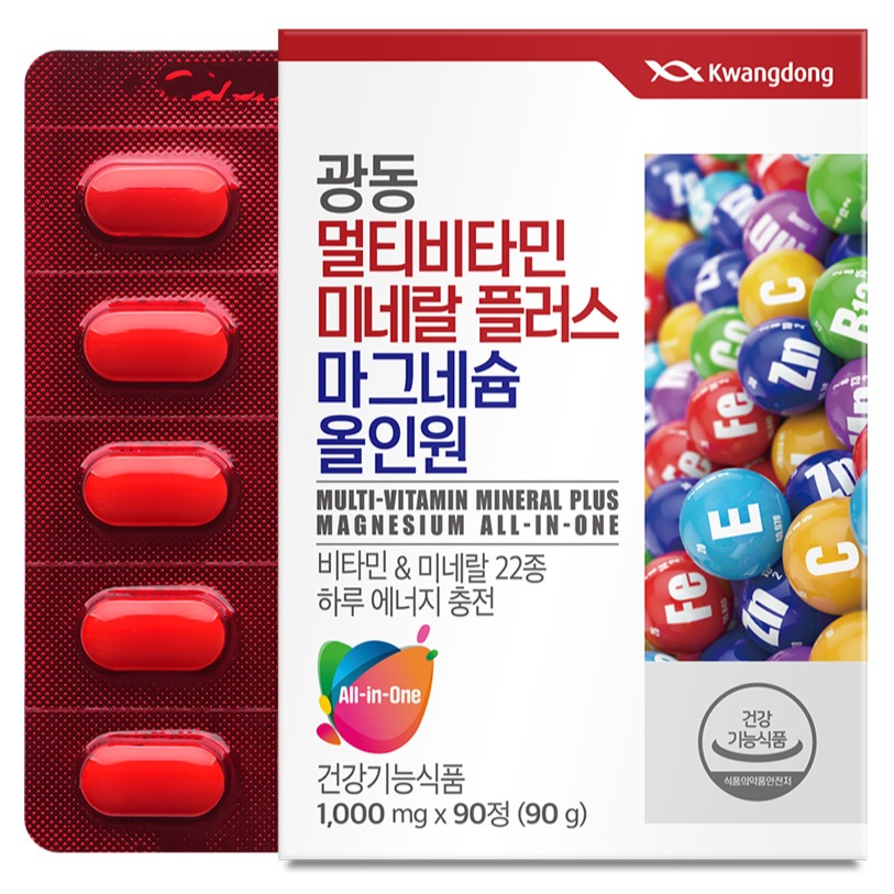 멀티비타민 미네랄 플러스 마그네슘 올인원 1000mg 90정