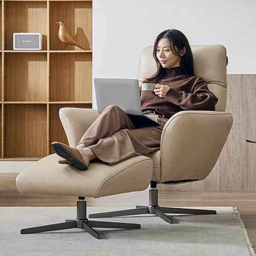 자코모 미오 천연가죽 리클라이너 1인용 (스툴포함)