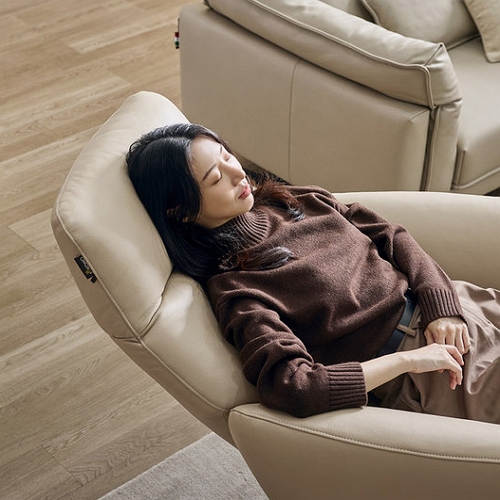 자코모 미오 천연가죽 리클라이너 1인용 (스툴포함)_이미지