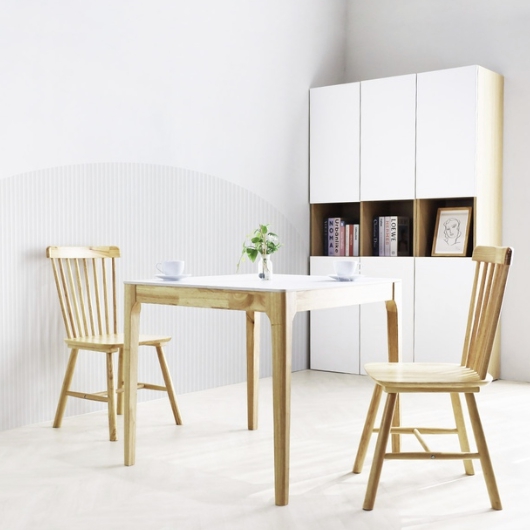 일루일루 포포 11T 포세린 세라믹 원목 식탁 800 (의자별도)_이미지