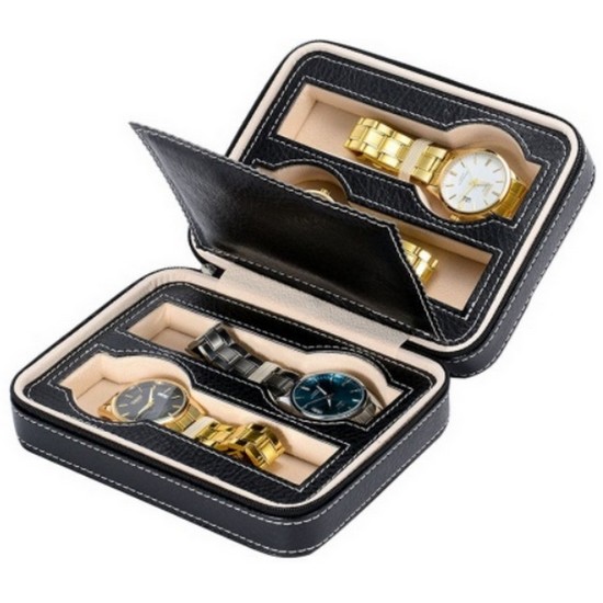 모든지 여행용 4구 시계 보관함 (블랙)_이미지