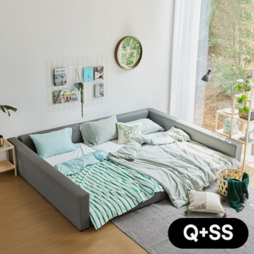 BIF보루네오 모닝듀 가족형 한쪽가드 침대 SS+Q (독립스프링)