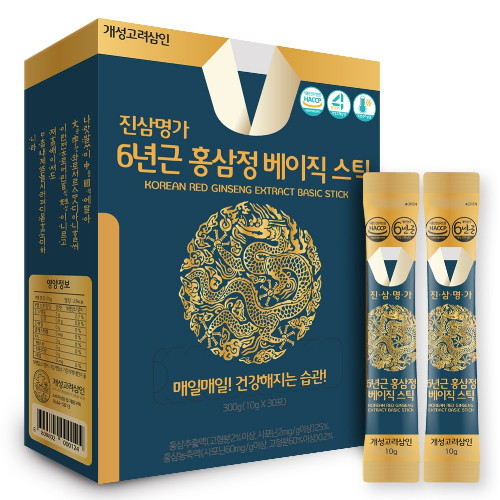 개성고려삼인 진삼명가 6년근 홍삼정 베이직 스틱 10g 30포 (1개)_이미지