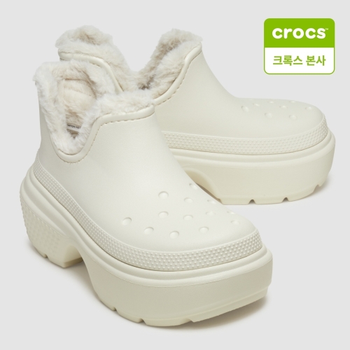 크록스 남녀공용 스톰프 라인드 쇼티 부츠_210673 (0JI, 리넨)_이미지