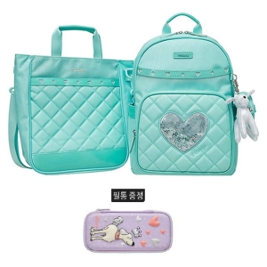  헤지스키즈 20년 신학기 SWEET 윙클윙클 책가방+신발주머니 세트 (HQS60UP71M) [민트]