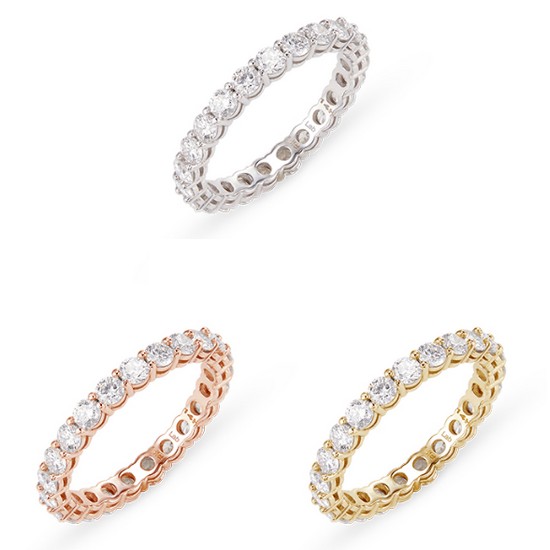 도로시 14K 랩 다이아몬드 이터니티 반지(2.5mm)