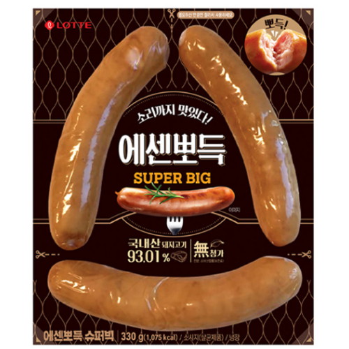 롯데웰푸드 롯데햄 에센뽀득 슈퍼빅 330g (3개)