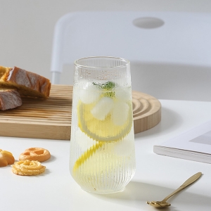 1+1 내열 유리컵 맥주잔 하이볼 플리츠 텀블러 470ml