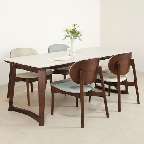 스코나 레스튼 와이드 포세린 세라믹 식탁 1600 (의자4개)