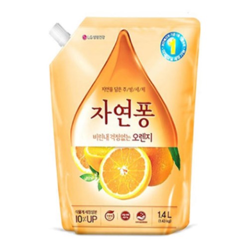 LG생활건강 자연퐁 2X 오렌지 리필 1.4L (1개)