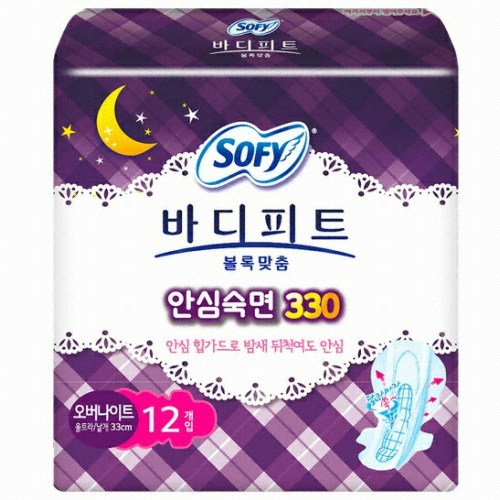 쏘피 바디피트 볼록맞춤 안심숙면 330 오버나이트 12개 (4팩(48개))_이미지