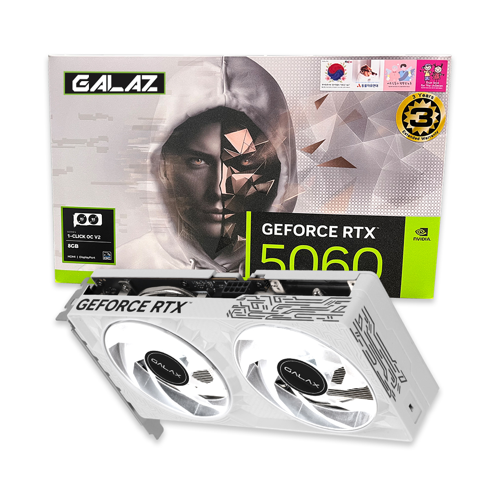 갤럭시 GALAZ 지포스 RTX 5060 WHITE OC V2 D7 8GB_이미지