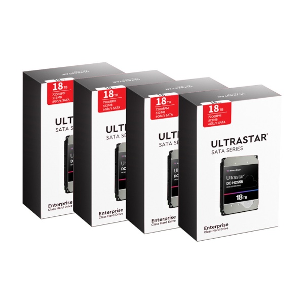 Western Digital Ultrastar DC HC555 박스 패키지 7200/512M WUH722018CLE6L4 (4x18TB)_이미지