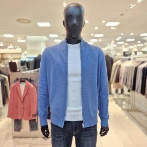  바쏘 블루 컬러 면 스판 남성 집업 가디건 BZS1WA93BU