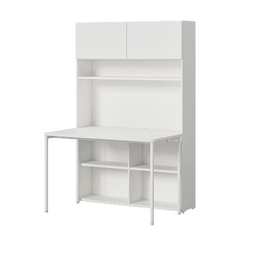 티오 단독 책상세트 5단+콘센트+조명+플랩도어