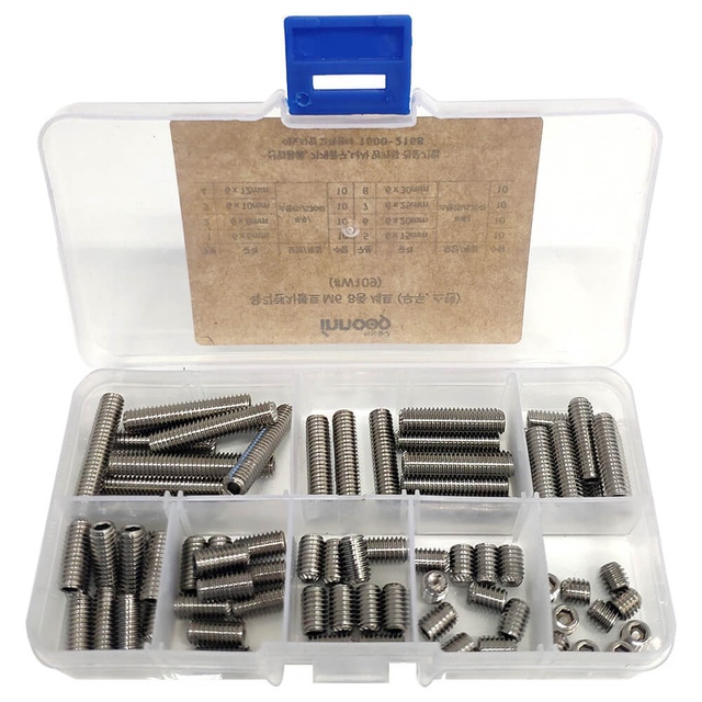 이노공구 육각렌치볼트 무두 스텐 8종 세트 M6 W109 (80pcs)_이미지