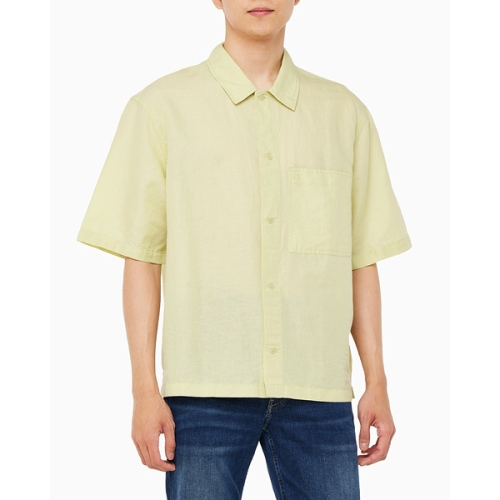 캘빈클라인 CK/ 남성 소프트 린넨 반팔 셔츠 J325173-LFU