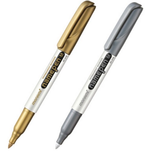 모나미 굵은 글씨용 금은색 네임펜M