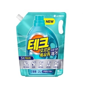 LG생활건강 테크 호르몬 특유취 제거 액체세제 드럼용 리필 2L (6개)