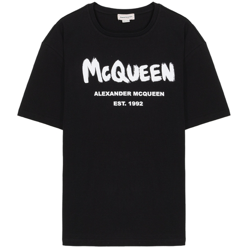 알렉산더 맥퀸 그래피티 반팔 티셔츠 659729 QZAD3 (0520, 블랙)_이미지