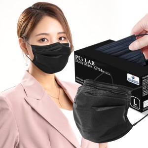 [불명] 퓨랩 숨쉬기편한 덴탈형 KF94 마스크 블랙