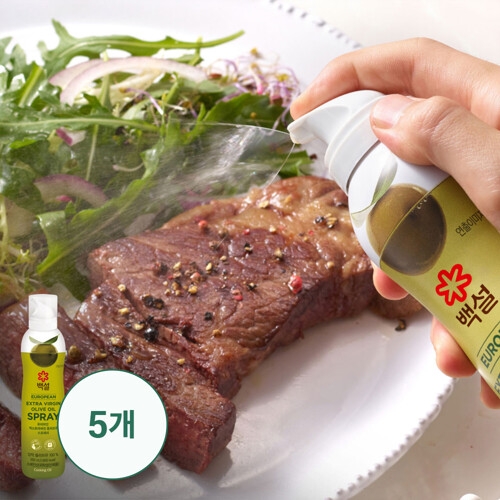 CJ제일제당 백설 유러피안 엑스트라버진 올리브유 스프레이 200ml (5개)
